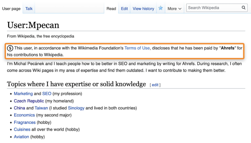 Create User Page on wikipedia